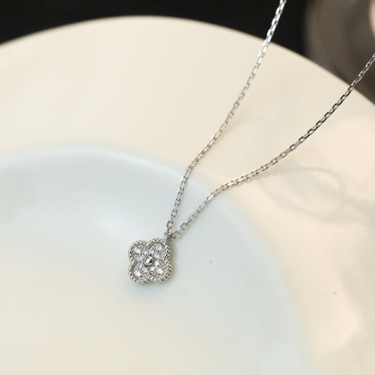 [ORA]CLOVER MINI 9.5MM PENDANT DIAMOND NECKLACE