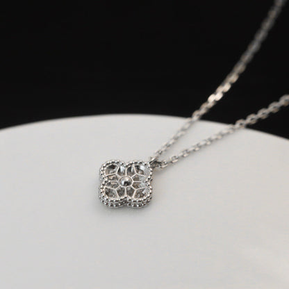 [ORA]CLOVER MINI 9.5MM PENDANT DIAMOND NECKLACE