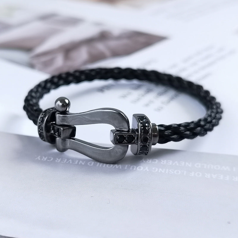 [ORA]FORCE LARGE SERIES HORSESHOE BLACK SAMURAI BRACELET