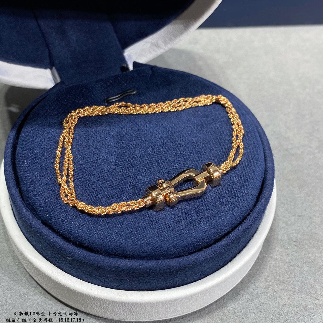 [ORA]FORCE SMALL HORSESHOE  DIAMOND CHAIN ROPE BRACELET