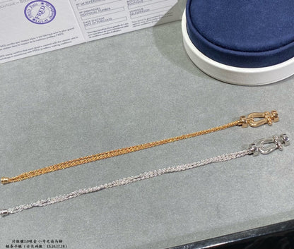 [ORA]FORCE SMALL HORSESHOE  DIAMOND CHAIN ROPE BRACELET