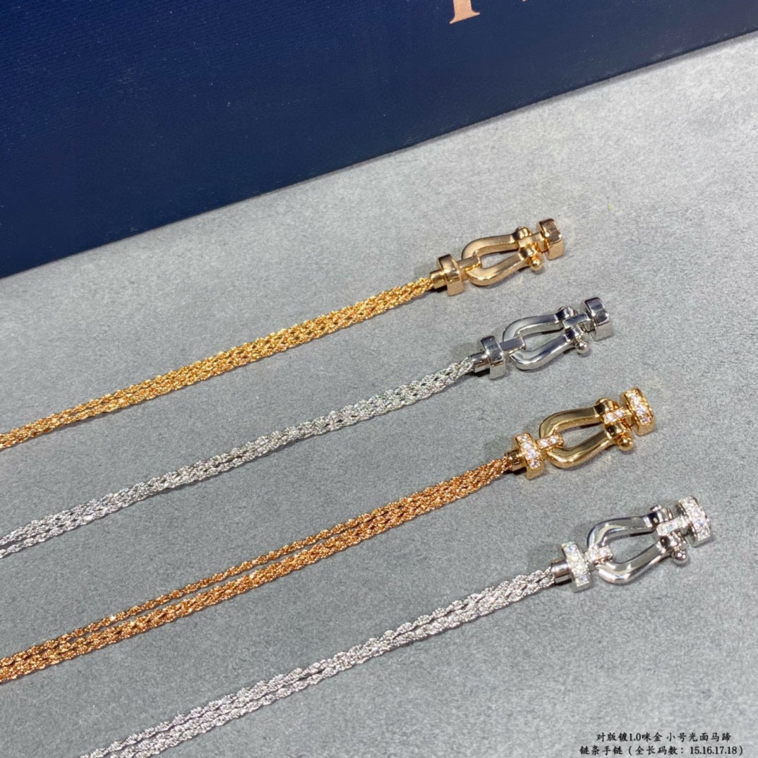 [ORA]FORCE SMALL HORSESHOE  DIAMOND CHAIN ROPE BRACELET