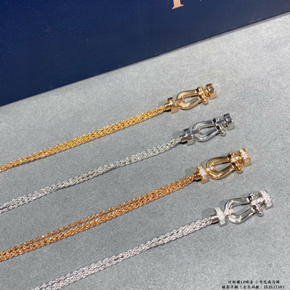 [ORA]FORCE SMALL HORSESHOE  DIAMOND CHAIN ROPE BRACELET