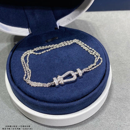 [ORA]FORCE SMALL HORSESHOE  DIAMOND CHAIN ROPE BRACELET
