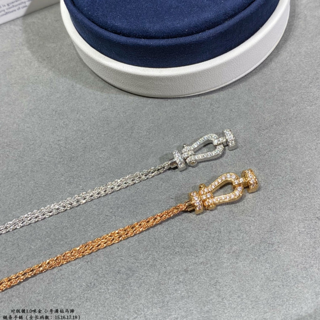 [ORA]FORCE SMALL HORSESHOE  DIAMOND CHAIN ROPE BRACELET