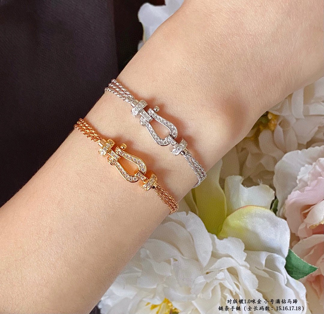 [ORA]FORCE SMALL HORSESHOE  DIAMOND CHAIN ROPE BRACELET