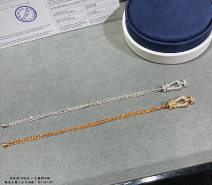 [ORA]FORCE SMALL HORSESHOE  DIAMOND CHAIN ROPE BRACELET