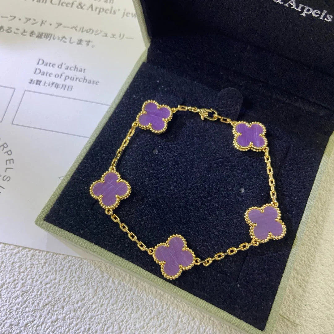 [ORA] CLOVER 5 MOTIF VIOLET BRACELET COLLECTION