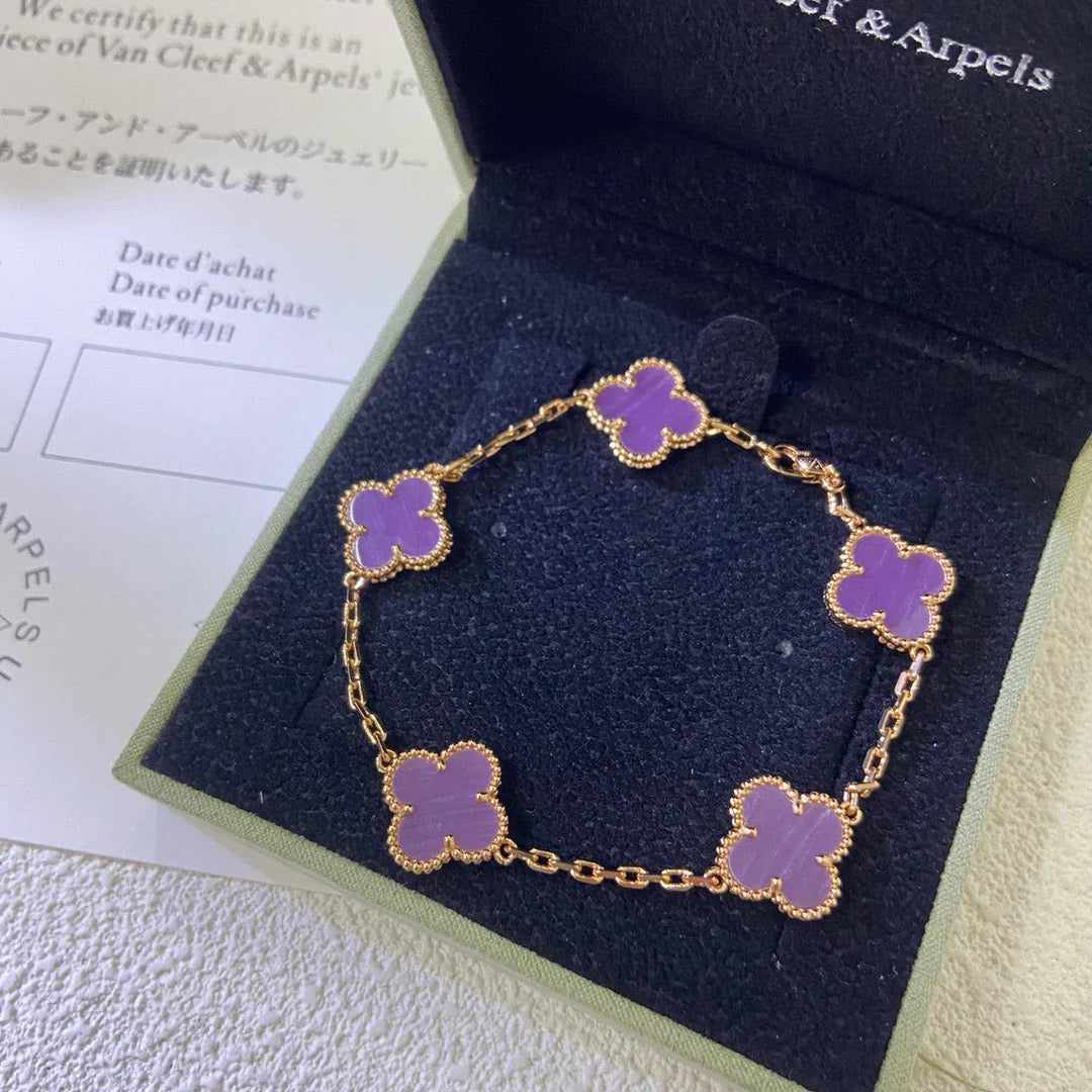 [ORA] CLOVER 5 MOTIF VIOLET BRACELET COLLECTION