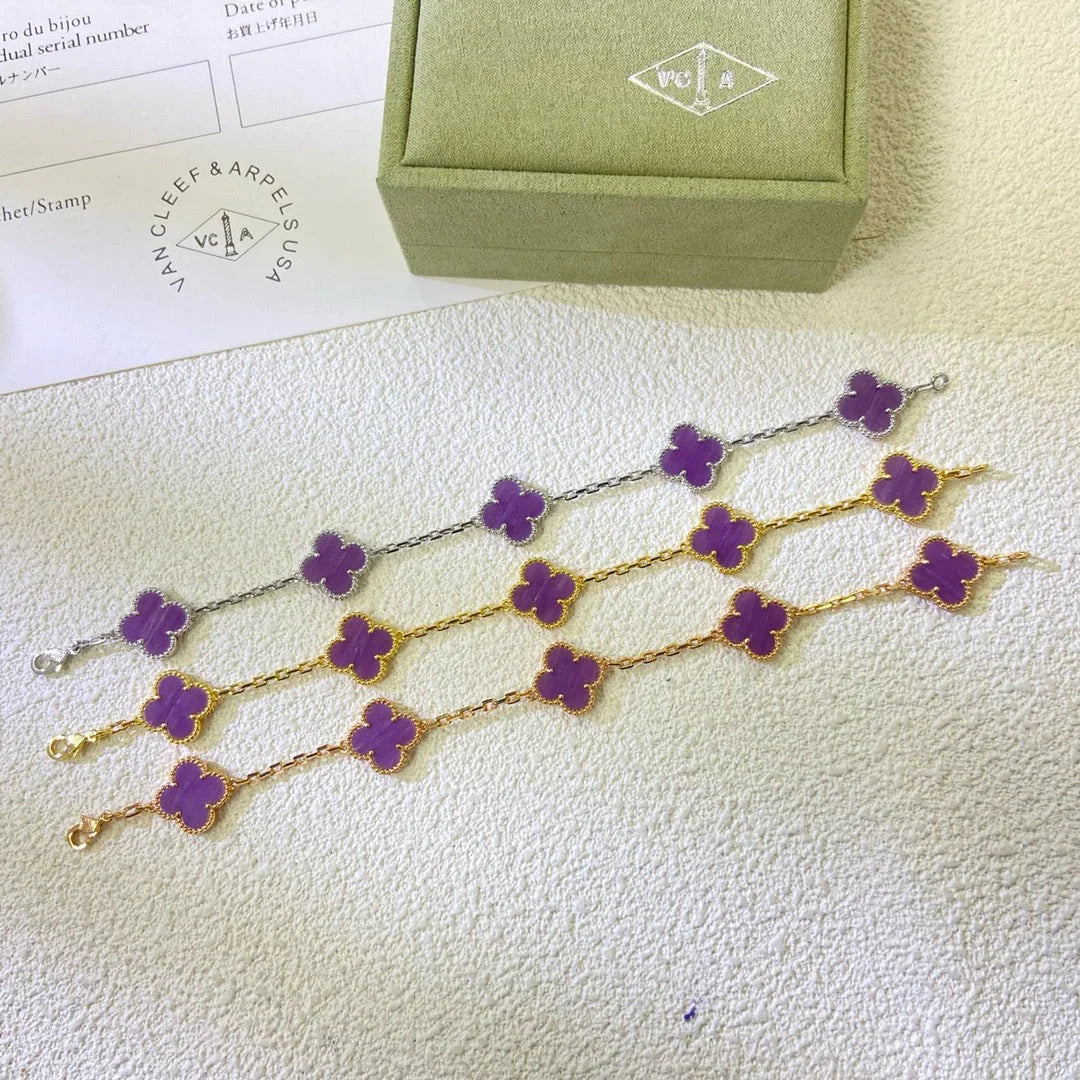 [ORA] CLOVER 5 MOTIF VIOLET BRACELET COLLECTION