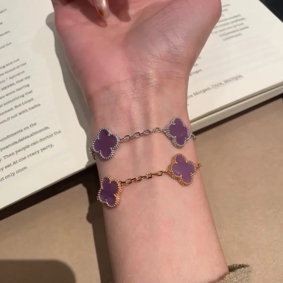 [ORA] CLOVER 5 MOTIF VIOLET BRACELET COLLECTION
