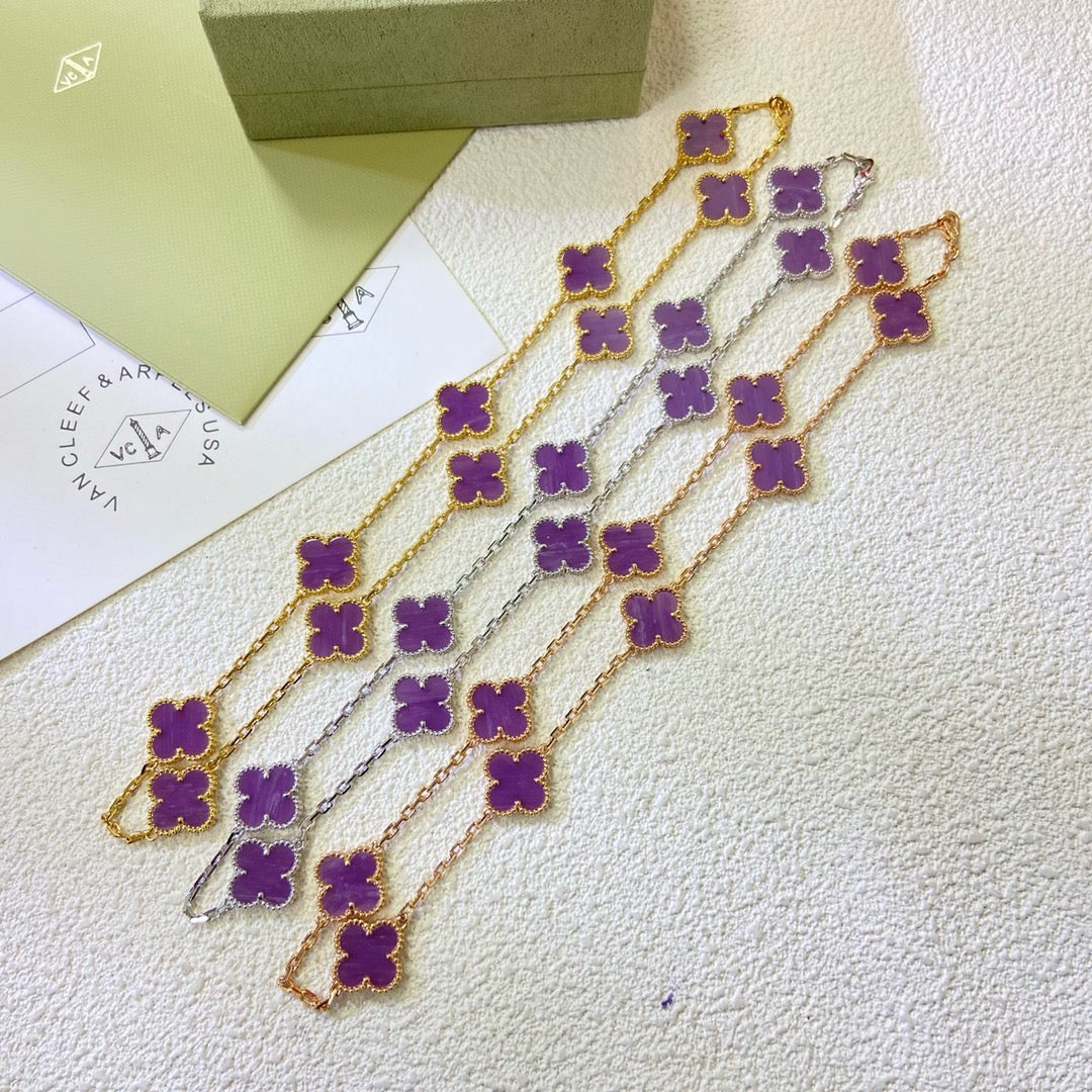 [ORA]KLEE 10 MOTIVE LILA VIOLETT HALSKETTE