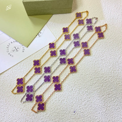 [ORA]KLEE 10 MOTIVE LILA VIOLETT HALSKETTE