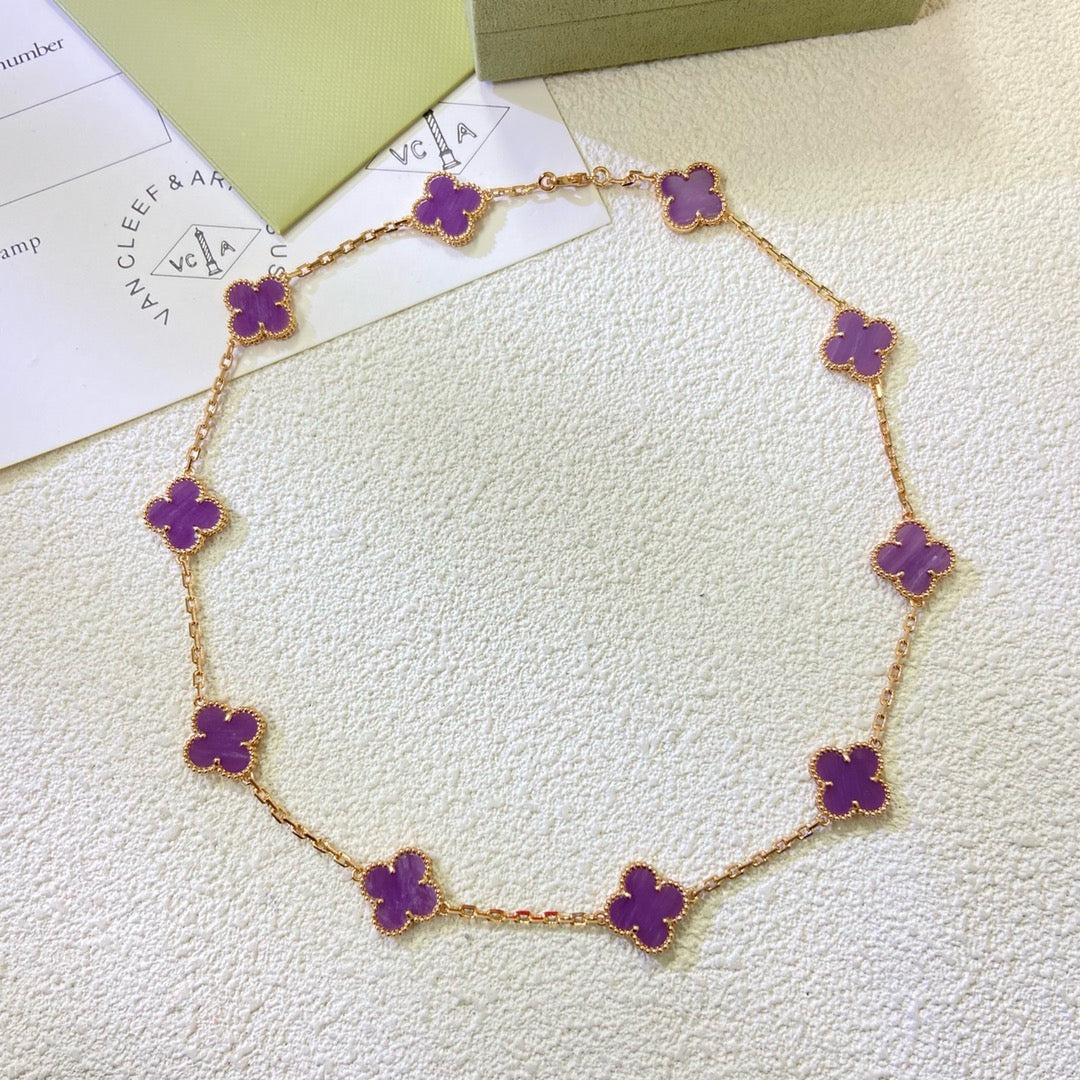 [ORA]KLEE 10 MOTIVE LILA VIOLETT HALSKETTE