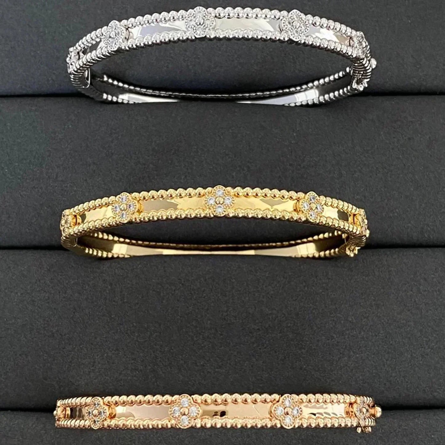 [ORA]CLOVER BRACELET 4MM DIAMONDS