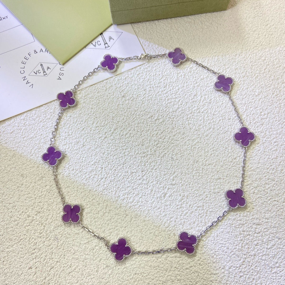 [ORA]KLEE 10 MOTIVE LILA VIOLETT HALSKETTE
