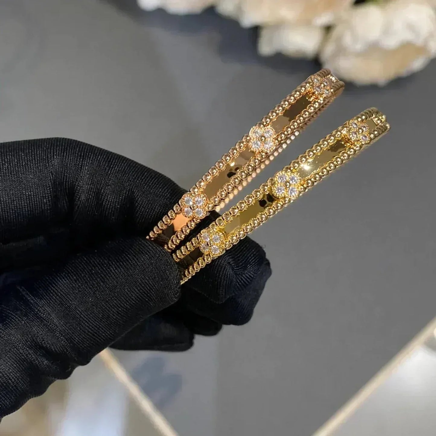 [ORA]CLOVER BRACELET 4MM DIAMONDS