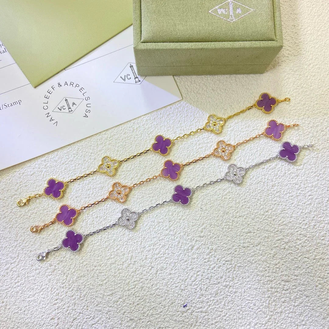 [ORA] CLOVER 5 MOTIF VIOLET BRACELET COLLECTION
