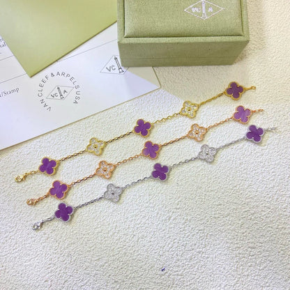 [ORA] CLOVER 5 MOTIF VIOLET BRACELET COLLECTION