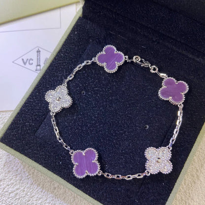 [ORA] CLOVER 5 MOTIF VIOLET BRACELET COLLECTION