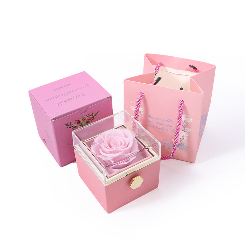 CREATIVE ROTATING PRESERVED ROSE JEWELRY GIFT BOX??_O LOGO)