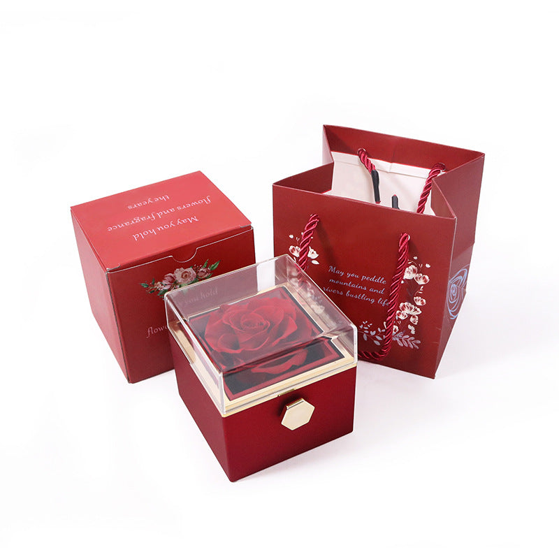 CREATIVE ROTATING PRESERVED ROSE JEWELRY GIFT BOX??_O LOGO)