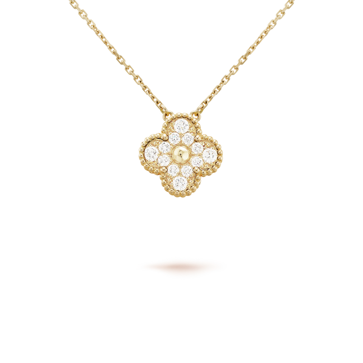 [ORA]CLOVER 15MM DIAMOND SINGLE FLOWER NECKLACE