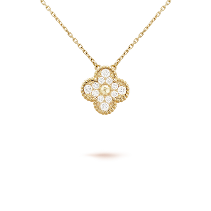 [ORA]CLOVER 15MM DIAMOND SINGLE FLOWER NECKLACE
