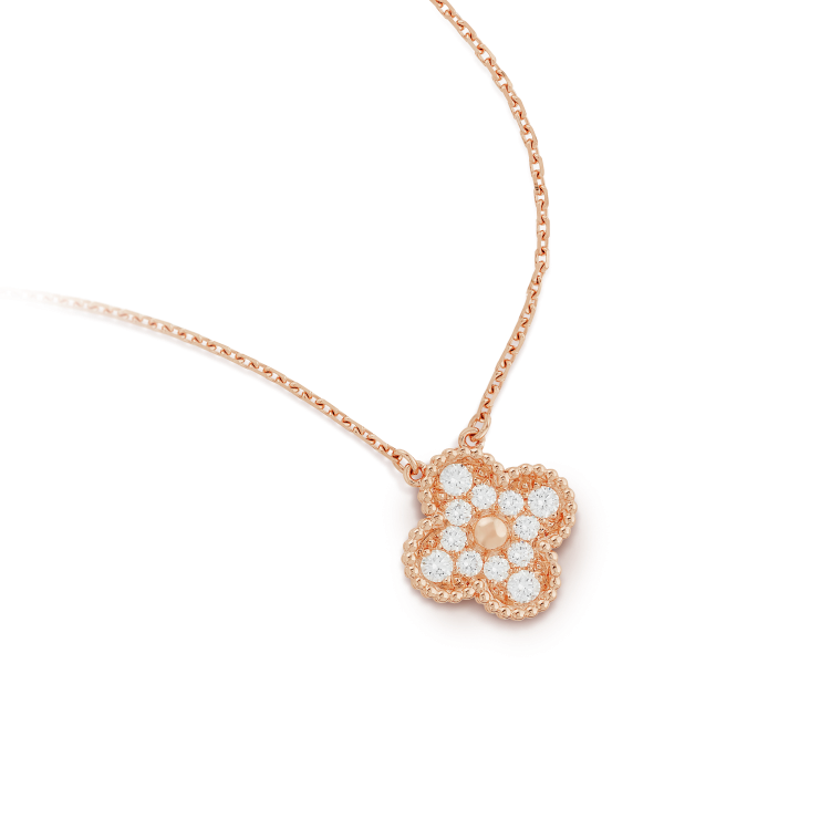 [ORA]CLOVER 15MM DIAMOND SINGLE FLOWER NECKLACE