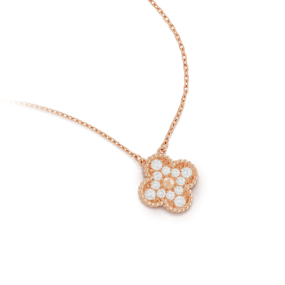 [ORA]CLOVER 15MM DIAMOND SINGLE FLOWER NECKLACE