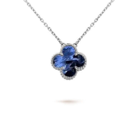 [ORA]CLOVER 15MM PIETERSITE NECKLACE SILVER
