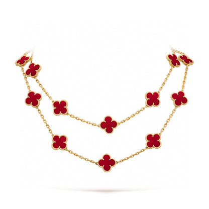 [ORA]CLOVER 20 MOTIFS CARNELIAN NECKLACE