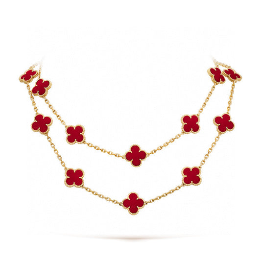[ORA]CLOVER 20 MOTIFS CARNELIAN NECKLACE