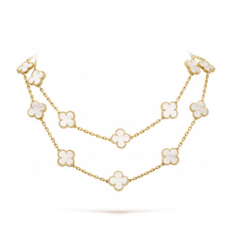 [ORA]CLOVER 20 MOTIFS WHITE MOP NECKLACE