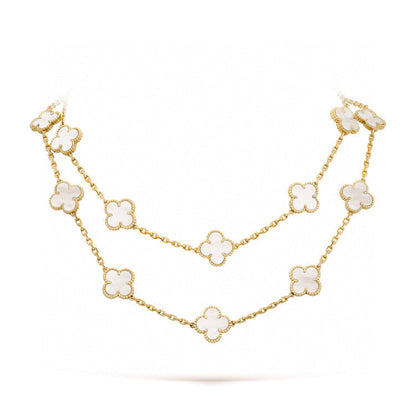[ORA]CLOVER 20 MOTIFS WHITE MOP NECKLACE