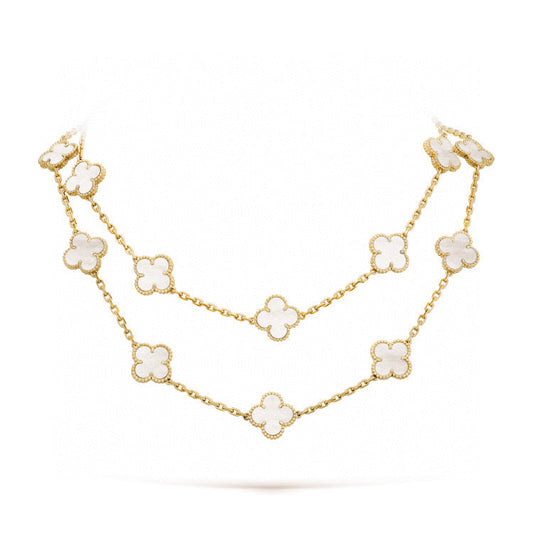 [ORA]CLOVER 20 MOTIFS WHITE MOP NECKLACE