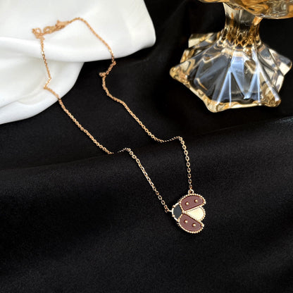 [ORA]LUCKY  CARNELIANS LADYBUG NECKLACE