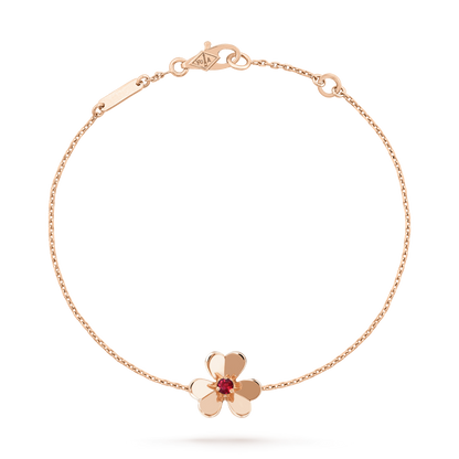[ORA]FRIVOLE GOLD FLOWER PINK MALACHITE BRACELET