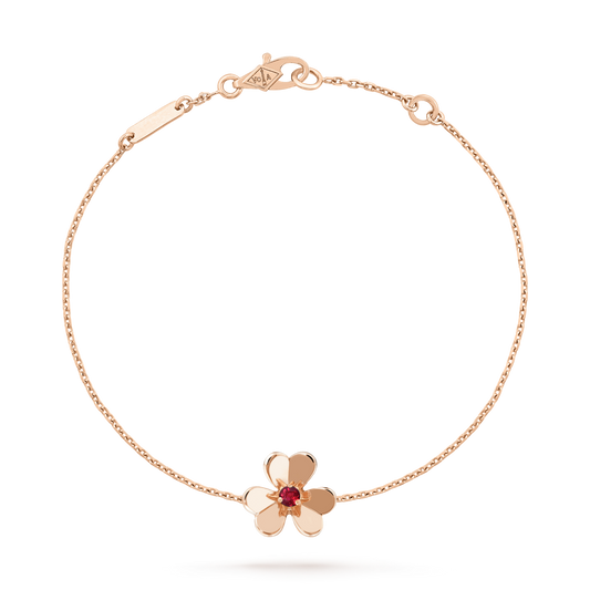 [ORA]FRIVOLE GOLD FLOWER PINK MALACHITE BRACELET