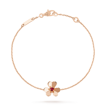 [ORA]FRIVOLE ARMBAND GOLD BLÜTE ROSA MALACHIT