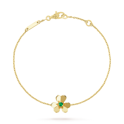 [ORA]FRIVOLE GOLD FLOWER PINK MALACHITE BRACELET