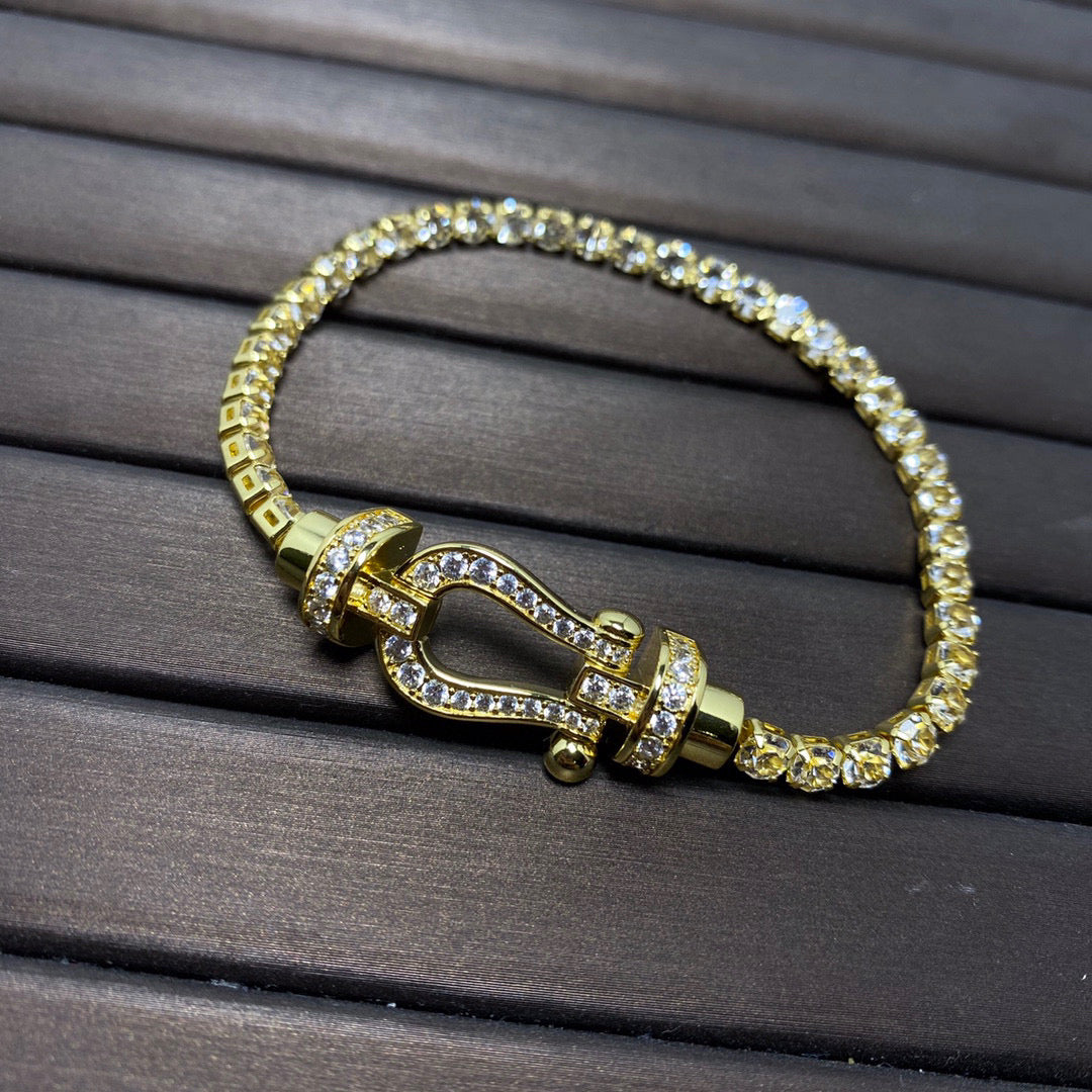 [ORA]FORCE  LARGE HORSESHOE FULL DIAMOND TENNIS BRACELET