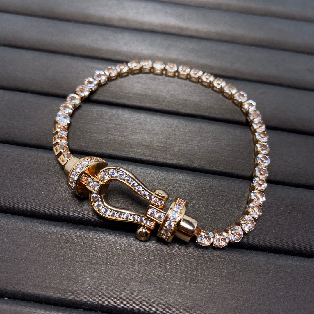 [ORA]FORCE  LARGE HORSESHOE FULL DIAMOND TENNIS BRACELET