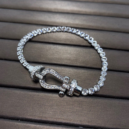 [ORA]FORCE  LARGE HORSESHOE FULL DIAMOND TENNIS BRACELET