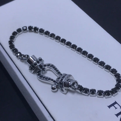 [ORA]FORCE  LARGE HORSESHOE FULL DIAMOND TENNIS BRACELET