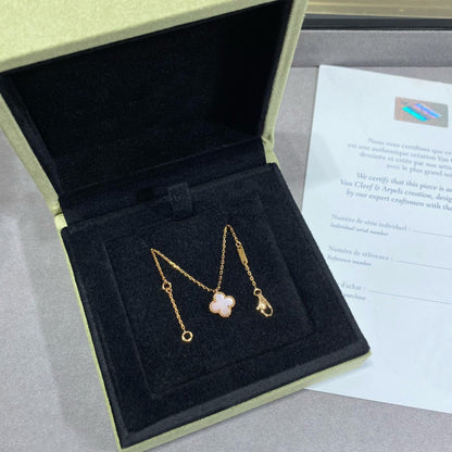 [ORA]CLOVER 9.5MM PINK MOTHER OF PEARL SINGLE FLOWER NECKLACE