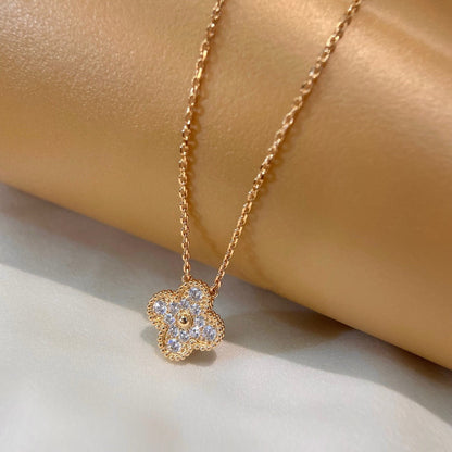 [ORA]CLOVER 15MM DIAMOND SINGLE FLOWER NECKLACE