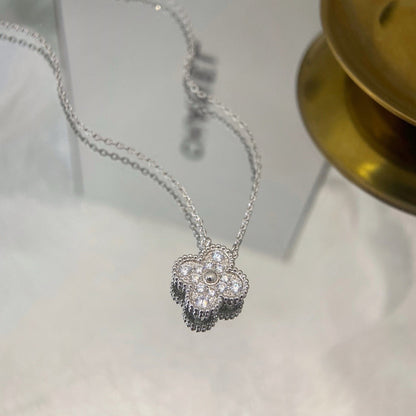 [ORA]CLOVER 15MM DIAMOND SINGLE FLOWER NECKLACE
