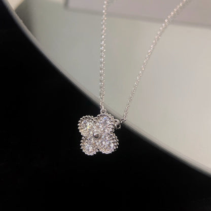 [ORA]CLOVER 15MM DIAMOND SINGLE FLOWER NECKLACE