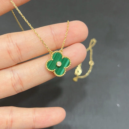 [ORA]CLOVER 15MM DIAMOND TURQUOISE NECKLACE